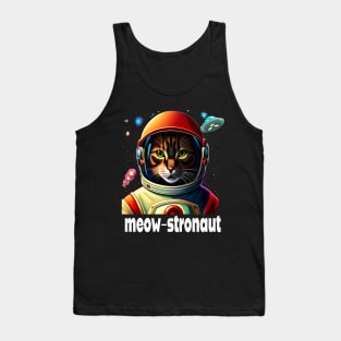 FUNNY SPACE CAT IS A MEOW-STRONAUT CUTE KITTEN FELINE Tank Top